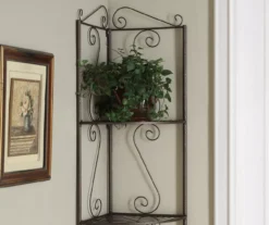 Copper Metal 4-Shelf Etagere Corner Bookcase -Furniture Sale Shop 810542455 3