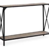 Dark Taupe Wood Look X-Shaped Console Table -Furniture Sale Shop 810542457 2