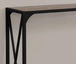 Dark Taupe Wood Look X-Shaped Console Table -Furniture Sale Shop 810542457 3