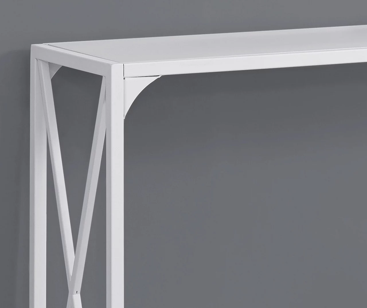 White Metal X-Shaped Console Table 4 White Metal X-Shaped Console Table - Image 3