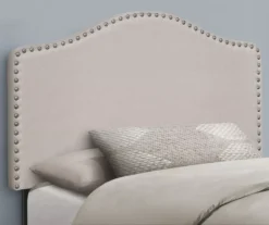 Monarch Linen Nailhead Trim Headboard -Furniture Sale Shop 810542522 1