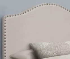 Monarch Linen Nailhead Trim Headboard -Furniture Sale Shop 810542522 3