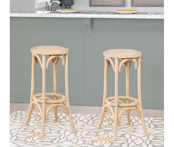 Franklin 30" Backless Woven Ratten Bar Stool 8 Franklin 30" Backless Woven Ratten Bar Stool - Image 6