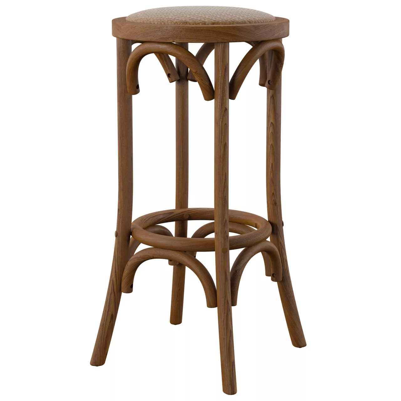 Franklin 30" Backless Woven Ratten Bar Stool 3 Franklin 30" Backless Woven Ratten Bar Stool