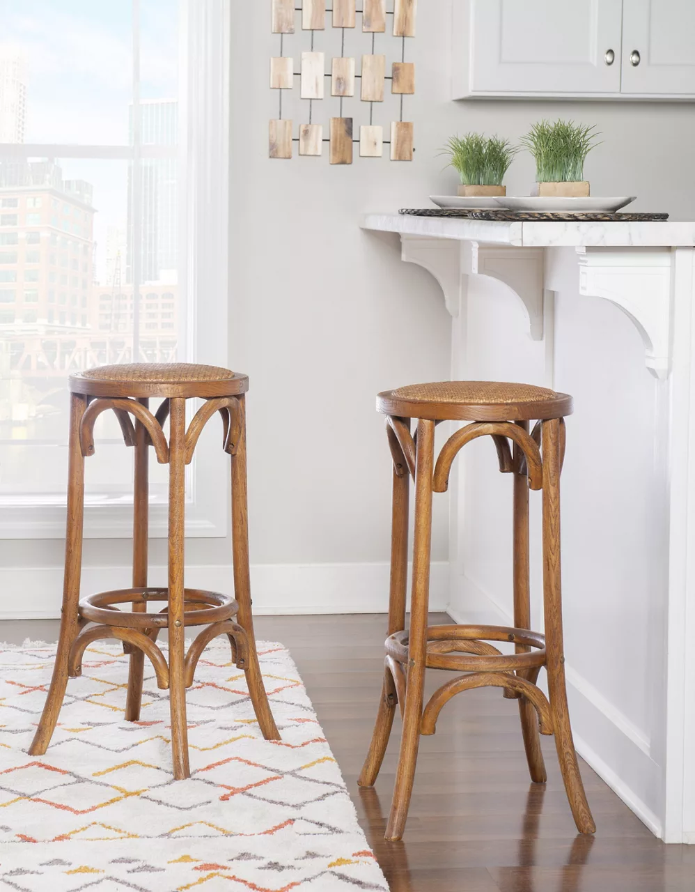 Franklin 30" Backless Woven Ratten Bar Stool 5 Franklin 30" Backless Woven Ratten Bar Stool - Image 3