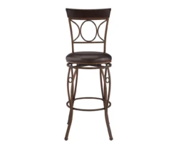 Memphis Black Metal & Brown Faux Leather Circle Back Bar Stool 17 Memphis Black Metal & Brown Faux Leather Circle Back Bar Stool -Furniture Sale Shop 810543052 A0 2
