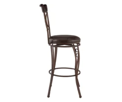 Memphis Black Metal & Brown Faux Leather Circle Back Bar Stool 18 Memphis Black Metal & Brown Faux Leather Circle Back Bar Stool -Furniture Sale Shop 810543052 A1 3