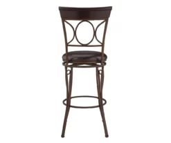 Memphis Black Metal & Brown Faux Leather Circle Back Bar Stool 20 Memphis Black Metal & Brown Faux Leather Circle Back Bar Stool -Furniture Sale Shop 810543052 A2 5