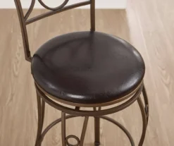 Memphis Black Metal & Brown Faux Leather Circle Back Bar Stool 16 Memphis Black Metal & Brown Faux Leather Circle Back Bar Stool -Furniture Sale Shop 810543052 A8 10