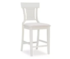 Rider Whitewash Upholstered Wood Counter Stool