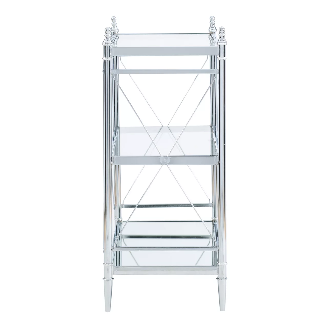 Hawkins Chrome & Glass 3-Shelf Console Table 7 Hawkins Chrome & Glass 3-Shelf Console Table - Image 5