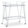 Hampton Silver 2-Shelf Rolling Steel Bar Cart -Furniture Sale Shop 810543098 1