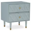 Urban Fresh Gray & Gold 2-Drawer Textured Geometric Nightstand -Furniture Sale Shop 810543104 1