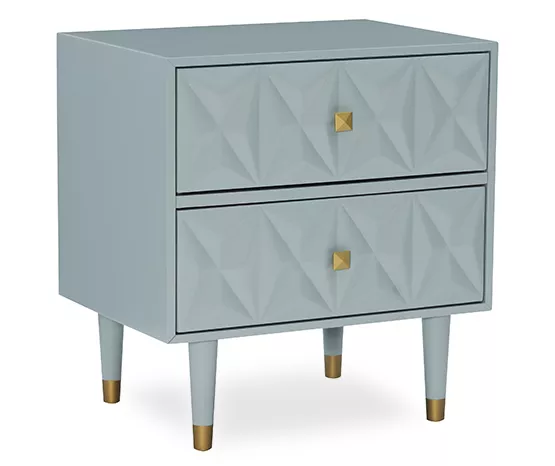 Urban Fresh Gray & Gold 2-Drawer Textured Geometric Nightstand 3 Urban Fresh Gray & Gold 2-Drawer Textured Geometric Nightstand