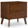 Shay Walnut 2-Drawer Wood Nightstand -Furniture Sale Shop 810543116 1