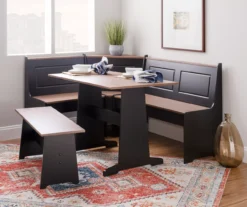 Atrium Black & Pecan 3-Piece Wooden Breakfast Nook Set -Furniture Sale Shop 810543121 B0 2