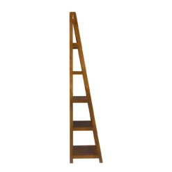 Presley Walnut 5-Shelf Ladder Bookcase -Furniture Sale Shop 810543154 3