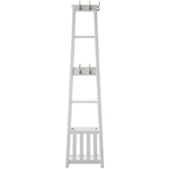Cami White Wood Pyramid Hall Tree -Furniture Sale Shop 810543178 5