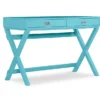 Cami Blue X-Base Campaign Style Writing Desk -Furniture Sale Shop 810543182 1