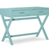 Kari Turquoise 2-Drawer Wooden X-Frame Desk -Furniture Sale Shop 810543189 1