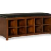 Grant Dark Walnut 10-Cube Cushioned Wood Bench