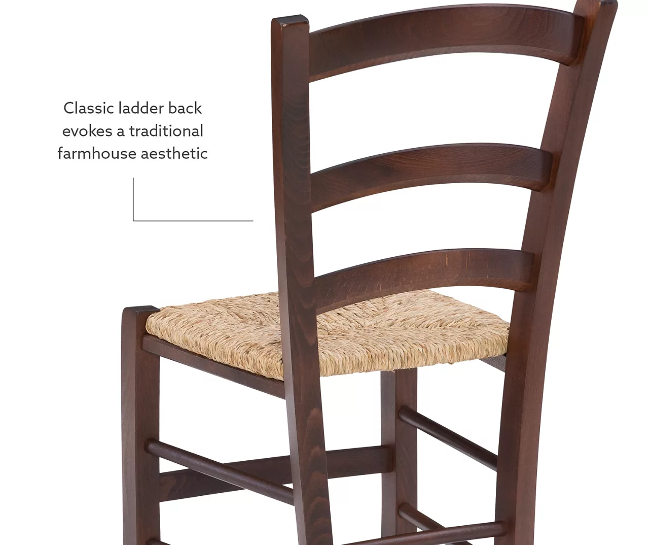 Bordeaux Walnut Handwoven Ladder Back Side Chairs, 2-Pack 7 Bordeaux Walnut Handwoven Ladder Back Side Chairs, 2-Pack - Image 5