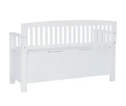 Jeanette White Slat Back Storage Bench -Furniture Sale Shop 810543204 5
