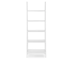 Boston White Wood 5-Shelf Ladder Bookcase -Furniture Sale Shop 810543215 3