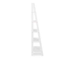 Boston White Wood 5-Shelf Ladder Bookcase -Furniture Sale Shop 810543215 5