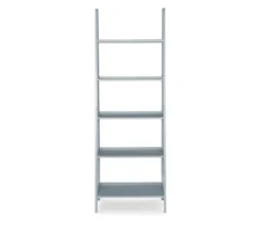 Boston Gray 5-Shelf Wooden Ladder Bookcase -Furniture Sale Shop 810543216 3