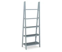 Boston Gray 5-Shelf Wooden Ladder Bookcase -Furniture Sale Shop 810543216 4
