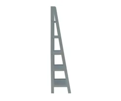 Boston Gray 5-Shelf Wooden Ladder Bookcase -Furniture Sale Shop 810543216 5