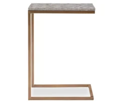 Global Designs Gold Geometric Capiz Mosaic Fish Pattern C Accent Table -Furniture Sale Shop 810543218 5