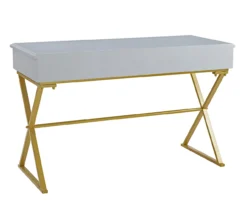 Glam Gray & Gold 2-Drawer Campaign Desk 21 Glam Gray & Gold 2-Drawer Campaign Desk -Furniture Sale Shop 810543219 A1 4