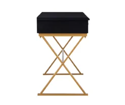 Glam Black & Gold 2-Drawer Campaign Desk 11 Glam Black & Gold 2-Drawer Campaign Desk -Furniture Sale Shop 810543220 5