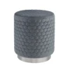 Royal Gray Quilted Ottoman With Silver Base -Furniture Sale Shop 810543261 1
