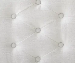 Marie Glitz White Tufted Linen Acrylic Leg Bench -Furniture Sale Shop 810543267 A8 2