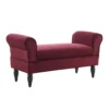 Elsie Berry & Dark Mahogany Upholstered Rolled Arm Bench -Furniture Sale Shop 810543272 1