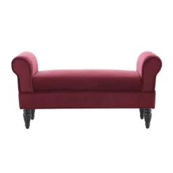 Elsie Berry & Dark Mahogany Upholstered Rolled Arm Bench 10 Elsie Berry & Dark Mahogany Upholstered Rolled Arm Bench -Furniture Sale Shop 810543272 3