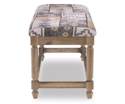 Gray Moroccan Tapestry Upholstered Rustic Driftwood Bench 10 Gray Moroccan Tapestry Upholstered Rustic Driftwood Bench -Furniture Sale Shop 810543274 4