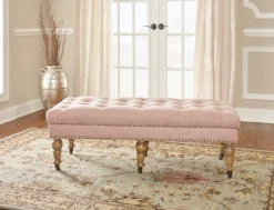 Claire Linen Upholstered Rolling Bench 17 Claire Linen Upholstered Rolling Bench -Furniture Sale Shop 810543277 2