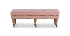 Claire Linen Upholstered Rolling Bench 19 Claire Linen Upholstered Rolling Bench -Furniture Sale Shop 810543277 6