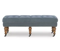 Claire Linen Upholstered Rolling Bench 14 Claire Linen Upholstered Rolling Bench -Furniture Sale Shop 810543278 3