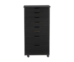Craft Mate Black Wood 8-Drawer Rolling Storage Cart -Furniture Sale Shop 810543294 4