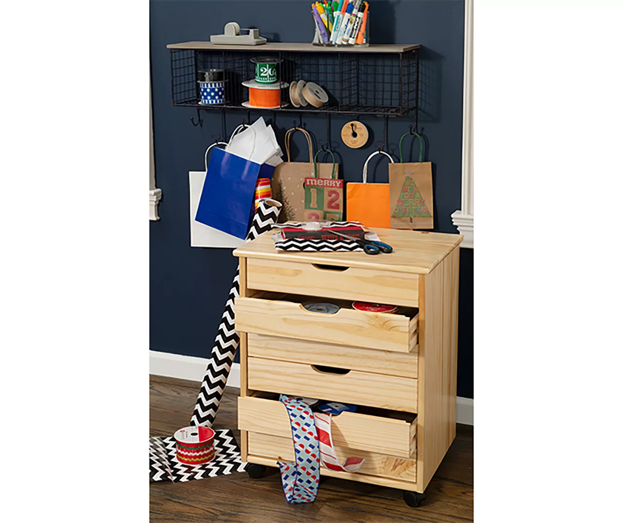 Craft Mate Wide Natural 6-Drawer Rolling Storage Cart 4 Craft Mate Wide Natural 6-Drawer Rolling Storage Cart - Image 2