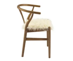 Emmitt Gray & Brown Faux Fur Wishbone Chair -Furniture Sale Shop 810543298 A1 3