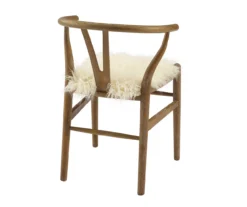 Emmitt Gray & Brown Faux Fur Wishbone Chair -Furniture Sale Shop 810543298 A2 4