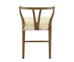 Emmitt Gray & Brown Faux Fur Wishbone Chair -Furniture Sale Shop 810543298 A2 5