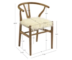 Emmitt Gray & Brown Faux Fur Wishbone Chair -Furniture Sale Shop 810543298 D8 11