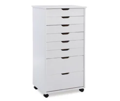 Craft Mate White Wood 8-Drawer Rolling Storage Cart